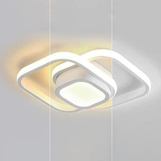 ZOWALA - Modern White Square 3-Light Flush Mount Light Image - 11