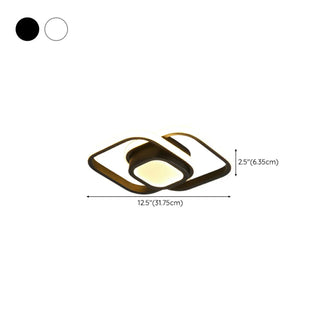 ZOWALA - Modern White Square 3-Light Flush Mount Light #size