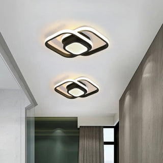 ZOWALA - Modern White Square 3-Light Flush Mount Light Image - 2