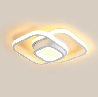 ZOWALA - Modern White Square 3-Light Flush Mount Light Image - 4
