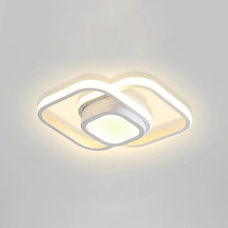 ZOWALA - Modern White Square 3-Light Flush Mount Light Image - 5