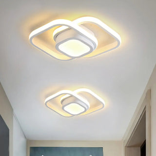 ZOWALA - Modern White Square 3-Light Flush Mount Light Image - 7