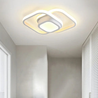 ZOWALA - Modern White Square 3-Light Flush Mount Light Image - 8