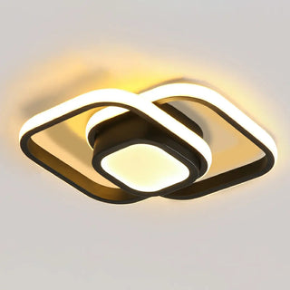 ZOWALA - Modern White Square 3-Light Flush Mount Light Image - 9