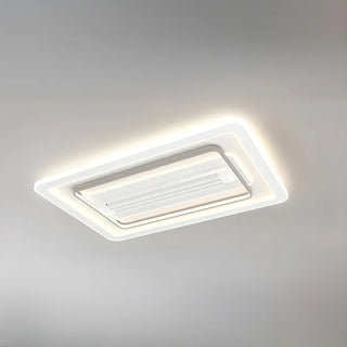 Modern Square Acrylic White LED Bladeless Ceiling Fan Light Zawala Image - 11