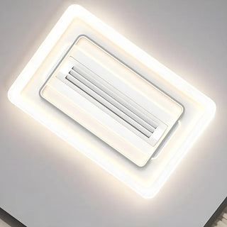 Modern Square Acrylic White LED Bladeless Ceiling Fan Light Zawala Image - 12