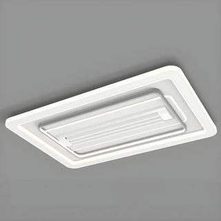Modern Square Acrylic White LED Bladeless Ceiling Fan Light Zawala Image - 14
