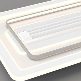 Modern Square Acrylic White LED Bladeless Ceiling Fan Light Zawala Image - 16