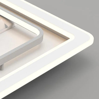 Modern Square Acrylic White LED Bladeless Ceiling Fan Light Zawala Image - 19