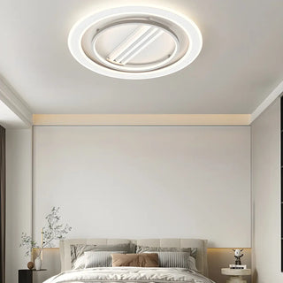 Modern Square Acrylic White LED Bladeless Ceiling Fan Light Zawala Image - 2