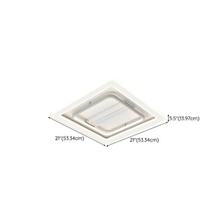 Modern Square Acrylic White LED Bladeless Ceiling Fan Light Zawala Image - 21