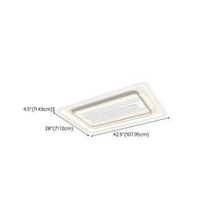 Modern Square Acrylic White LED Bladeless Ceiling Fan Light Zawala Image - 22