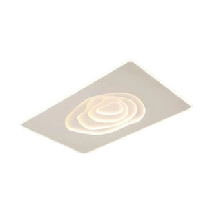 Living Room White Rectangular LED Flush Mount Light Zawala Image - 10