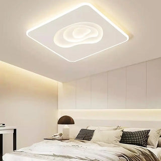 Living Room White Rectangular LED Flush Mount Light Zawala Image - 3