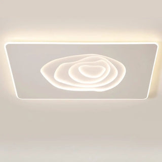 Living Room White Rectangular LED Flush Mount Light Zawala Image - 5