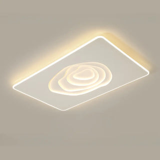 Living Room White Rectangular LED Flush Mount Light Zawala Image - 6