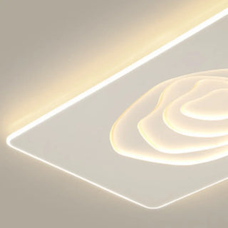 Living Room White Rectangular LED Flush Mount Light Zawala Image - 9