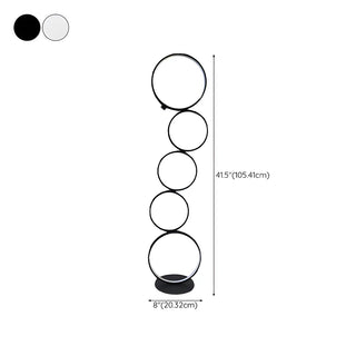Artistic Modern Stacked Ring LED Bedside Floor Lamp Zawala #size