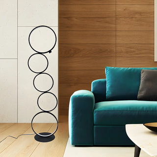 Artistic Modern Stacked Ring LED Bedside Floor Lamp Zawala Image - 3