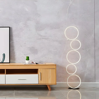Artistic Modern Stacked Ring LED Bedside Floor Lamp Zawala Image - 4