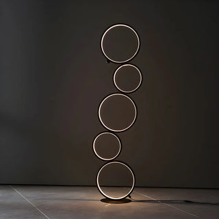 Artistic Modern Stacked Ring LED Bedside Floor Lamp Zawala Image - 9