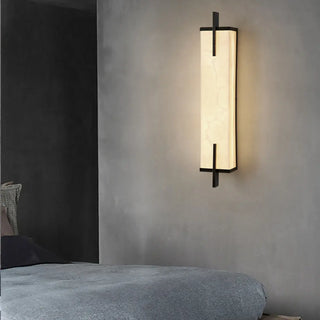 Minimalist Marble Texture Gold Geometric Wall Sconce Zawala Image - 1