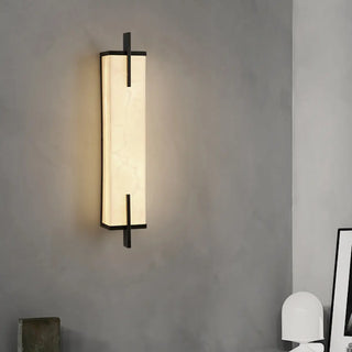 Minimalist Marble Texture Gold Geometric Wall Sconce Zawala Image - 2