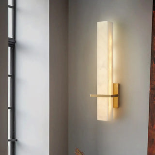 Minimalist Marble Texture Gold Geometric Wall Sconce Zawala Image - 3