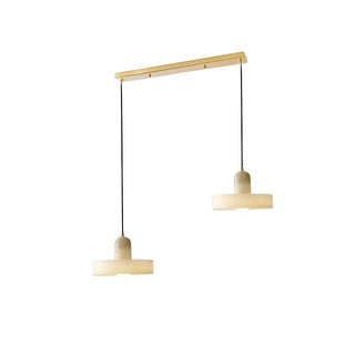 ZOWALA - Modern Frosted White Stone Circular Round Pendant Light Image - 6