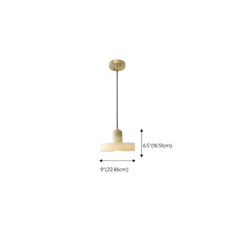 ZOWALA - Modern Frosted White Stone Circular Round Pendant Light #size