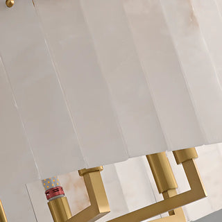 Modern Marble Texture Drum Chandelier Adjustable Chain Image - 12
