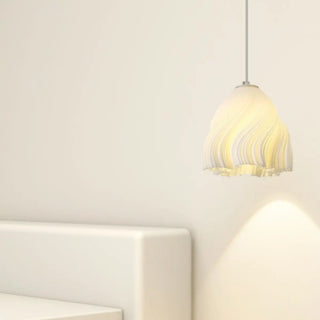 ZOWALA - Modern White Swirl Dome Angular Glass Pendant Light Image - 1