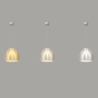 ZOWALA - Modern White Swirl Dome Angular Glass Pendant Light Image - 11