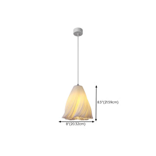 ZOWALA - Modern White Swirl Dome Angular Glass Pendant Light #size