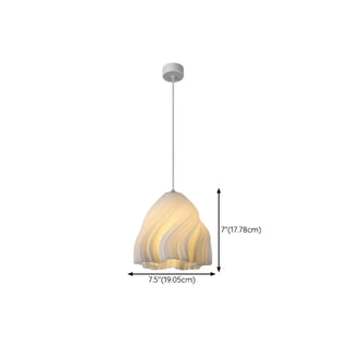 ZOWALA - Modern White Swirl Dome Angular Glass Pendant Light Image - 15