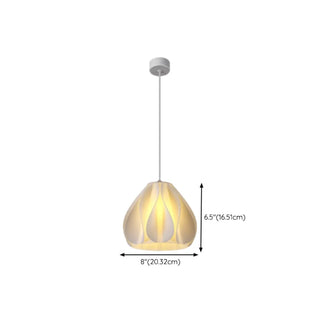 ZOWALA - Modern White Swirl Dome Angular Glass Pendant Light Image - 17