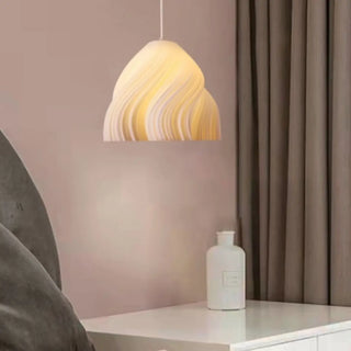 ZOWALA - Modern White Swirl Dome Angular Glass Pendant Light Image - 3