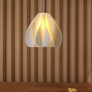 ZOWALA - Modern White Swirl Dome Angular Glass Pendant Light Image - 4