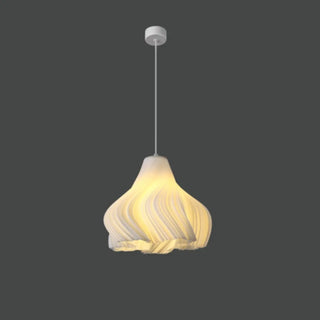 ZOWALA - Modern White Swirl Dome Angular Glass Pendant Light Image - 5