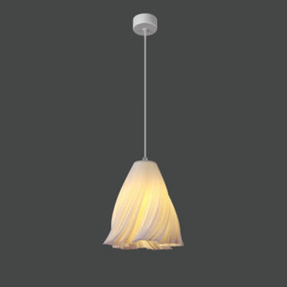 ZOWALA - Modern White Swirl Dome Angular Glass Pendant Light Image - 6