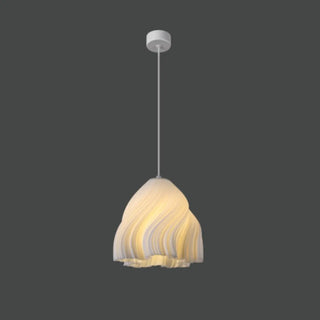 ZOWALA - Modern White Swirl Dome Angular Glass Pendant Light Image - 7