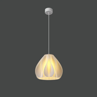 ZOWALA - Modern White Swirl Dome Angular Glass Pendant Light Image - 8