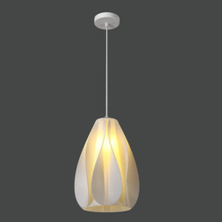 ZOWALA - Modern White Swirl Dome Angular Glass Pendant Light Image - 9