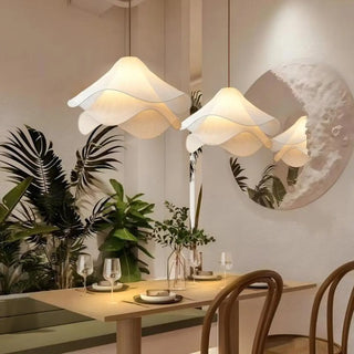 Organic Modern Round Restaurant Pendant Light White Zawala Image - 2