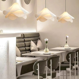 Organic Modern Round Restaurant Pendant Light White Zawala Image - 4