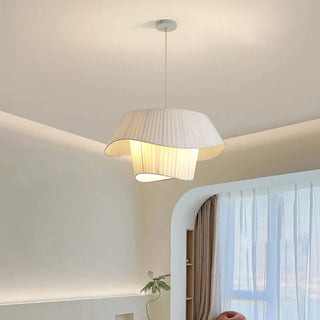 Modern Tiered White Fabric Living Room Ceiling Pendant Light Zawala Image - 9