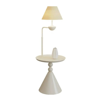 Elegant White Umbrella Modern Side Table Floor Lamp Zawala Image - 11