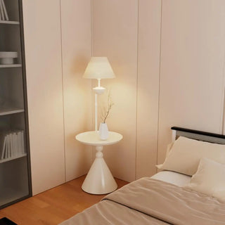 Elegant White Umbrella Modern Side Table Floor Lamp Zawala Image - 4