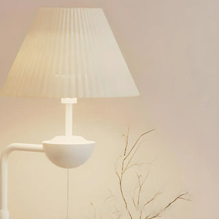 Elegant White Umbrella Modern Side Table Floor Lamp Zawala Image - 5