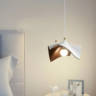 ZOWALA - Modern White Bedroom Geometric Metal Pendant Light Image - 13